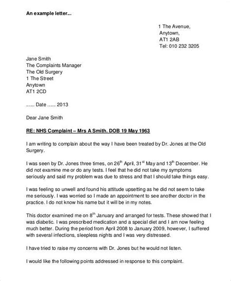 Sample Letter Of Complaint Or Claim Letter