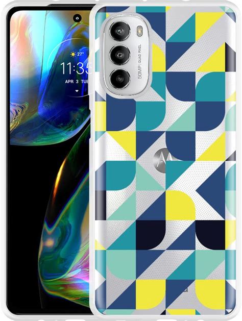 Cazy Hoesje Geschikt Voor Motorola Moto G82 Modern Blauw Bol