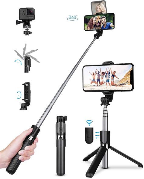 TVACHE Bluetooth Selfie Stick Stativ 4 In 1 Erweiterbar Monopod