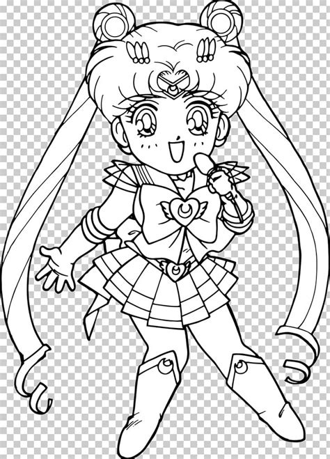 Chibiusa Sailor Moon Coloring Book Black And White Png Clipart Angle