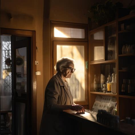 Una Abuela De A Os En Su Farmacia Sirviendo Un Ai Generativo Foto