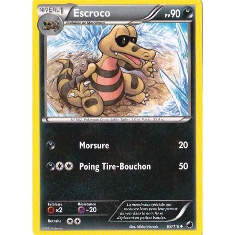 Carte Pokémon Escroco 90 PV 69 116 GLACIATION PLASMA NEUF FR