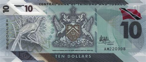 UNC TRINIDAD A TOBAGO 10 Dollars 2020 Polymer Aukro