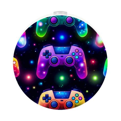 Game Controller Led Round Night Light 2pcs Plug In Dusk To Dawn Sensor