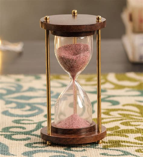 Buy Antique Brass And Wood Sand Timer By Exim Decor Online Hour