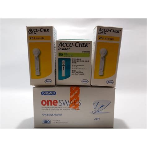 Jual Accu Chek Bundling Instant Strip Lancet Alkohol Swab