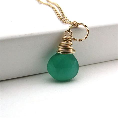 Green onyx necklace emerald green onyx pendant by FelisaJewelry 1980s ...