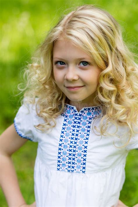 Portrait Of Cute Blonde Girl Stock Photo Image Of Body Blonde