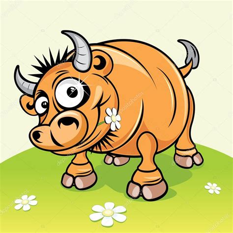 Cartoon Foto van grappige stier. vector afbeelding — Stockvector ...