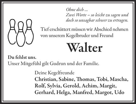 Traueranzeigen Von Walter Trauer Gnz De