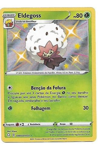 Carta Pok Mon Original Eldegoss Destinos Brilhantes Shiny Mercadolivre