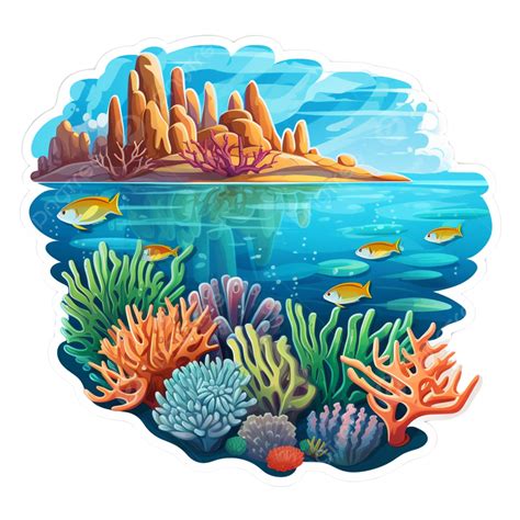 Beautiful Great Barrier Reef Australia Sticker, Sticker Clipart ...