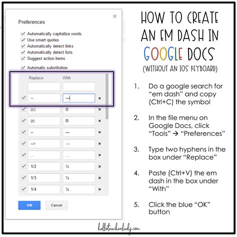 How To Create An Em Dash In Google Docs Helloteacherlady