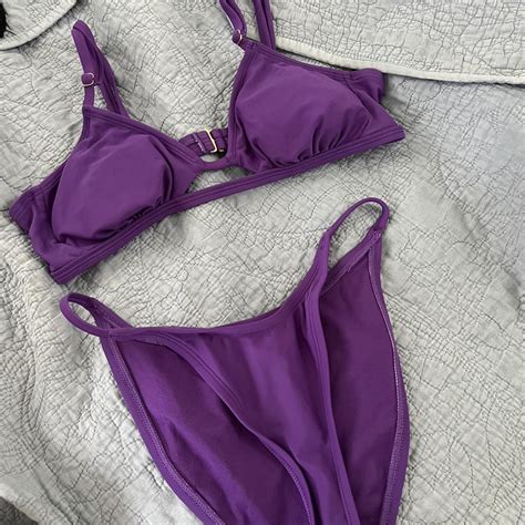 Purple Wild Fable Bikini Set Top Size Medium Depop