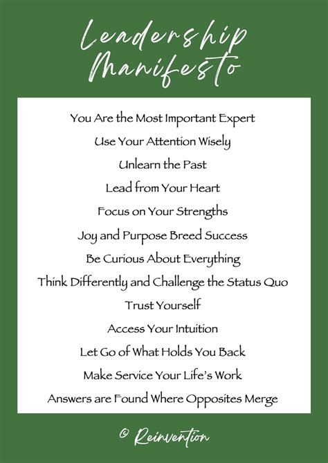 Leadership Manifesto — Susan Pearse