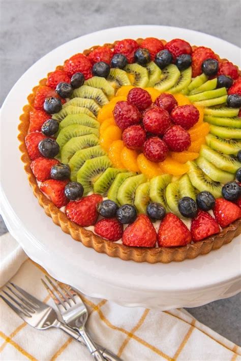 An Image Of A Tart Made With Mixed Fruit In Concentric Circles Made