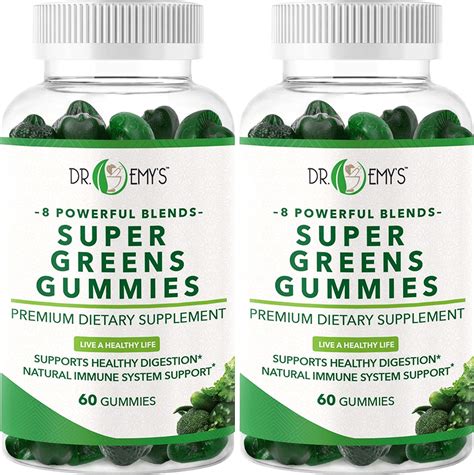 Amazon Dr Emy S Super Greens Gummies Powerful Blends Support