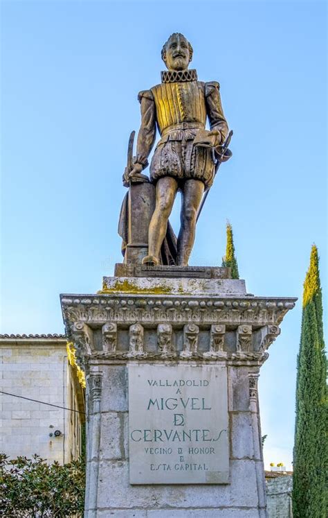 Statue Of Cervantes Spain Valladolid Stock Image Image Of Quijote