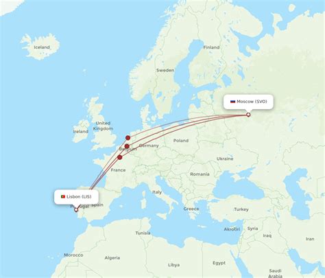 All Flight Routes From Moscow To Lisbon Svo To Lis Flight Routes