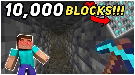 I Mined Blocks Straight In My Hardcore World Youtube