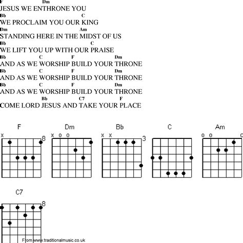 Christian Gospel Worship Song Lyrics With Chords Jesus We Enthrone You