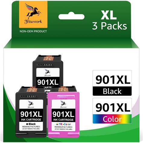 Fituwork HP 901XL Ink Cartridge For OfficeJet J4680 J4580 Etc 2