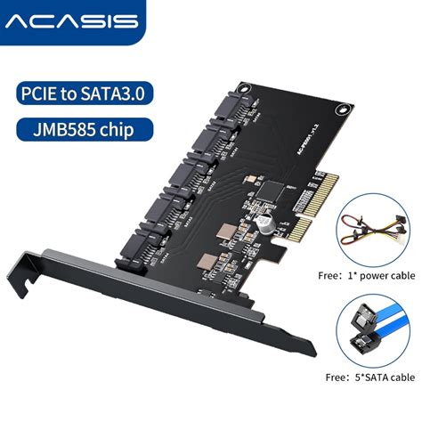 Acasis Pcie Expansion Sata Card To 5 Ports6 Gbps Sata 30 Pcie Card