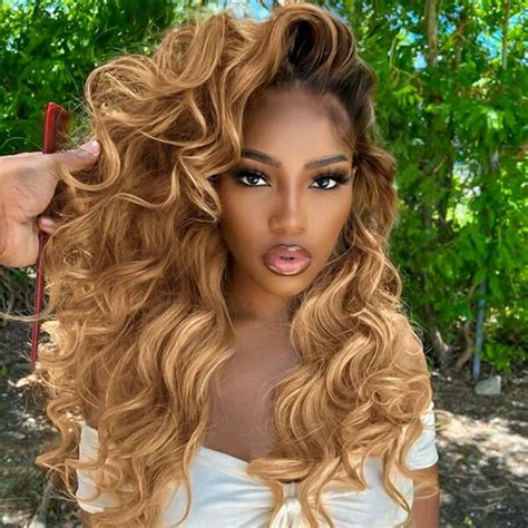 Ombre Honey Blonde Wig B Body Wave Human Hair Lace Front Wig Hair