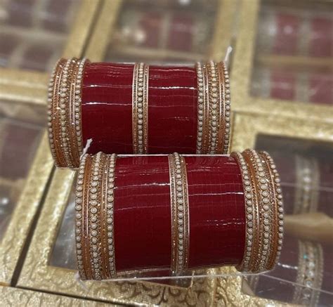 Maroon Chura Indian Wedding Choora Punjabi Bridal Chuda Traditional