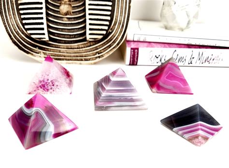 Pink Banded Agate Pyramid Etsy