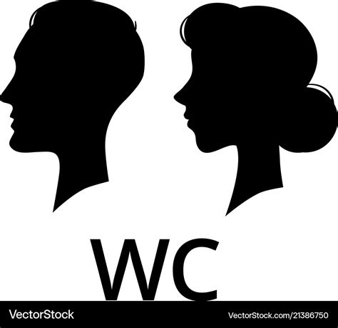 Wc Toilet Sign Male And Female Face Profile Vector Image