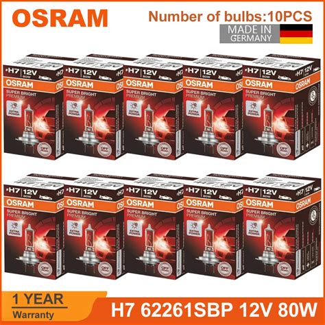 OSRAM SUPER BRIGHT PREMIUM H7 62261SBP 12V 80W Off Road Car Halogen