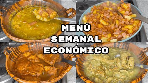 Men Semanal Econ Mico Con Pesos A La Semana Fabi Cea