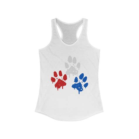 Womens Patriotic Paw Print Racerback Tank Etsy