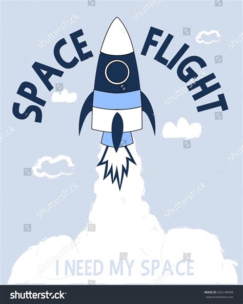 Spaceship Print Design Slogan Vector Illustration Stock Vector Royalty