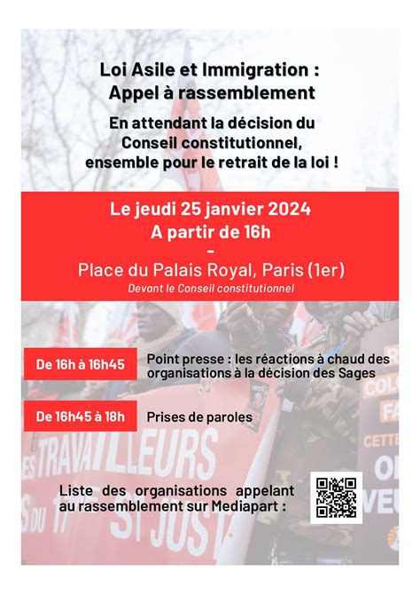 Appel Rassemblement Le Janvier Mobilisation Contre La Loi Asile