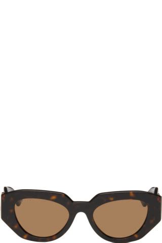 Gucci Tortoiseshell Cat Eye Sunglasses SSENSE