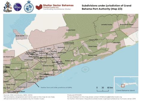 Bahamas: Subdivisions under jurisdiction of Grand Bahama Ports ...