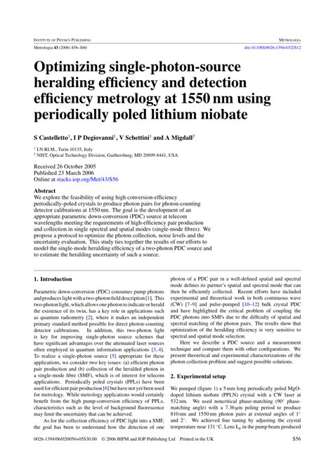 Pdf Optimizing Single Photon Source Heralding Efficiency And