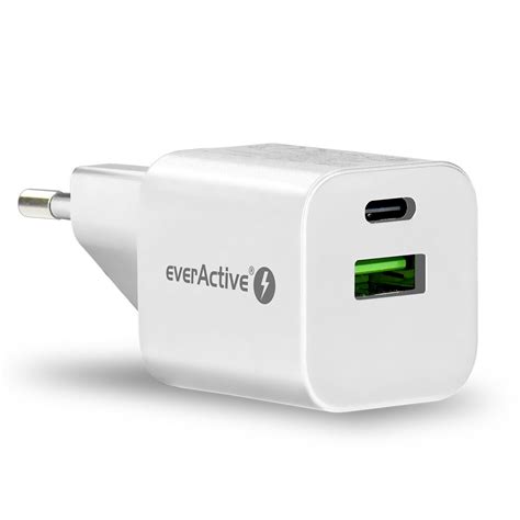 Adowarka Sieciowa Everactive Gan Sc Q Z Gniazdem Usb Qc Oraz Usb