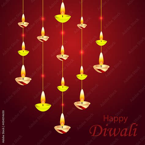 Pendant oil lamps for Diwali, vector art illustration. Stock Vector ...