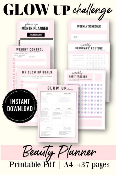 Glow Up Checklist How To Glow Up {printable Planner}