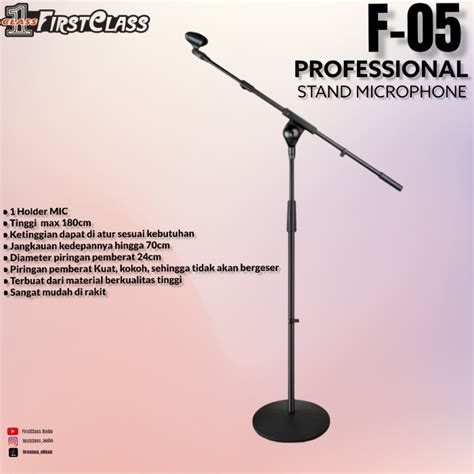 Jual Stand Mic Firstclass F Stand Microphone F Kaki Bulat