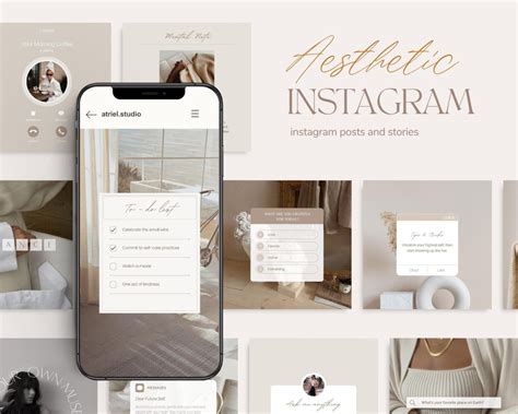 Neutral Aesthetic Instagram Templates Atriel