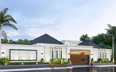 Desain Tampak Depan Dengan Pagar Rumah Villa Bali Lantai Ibu Dewi