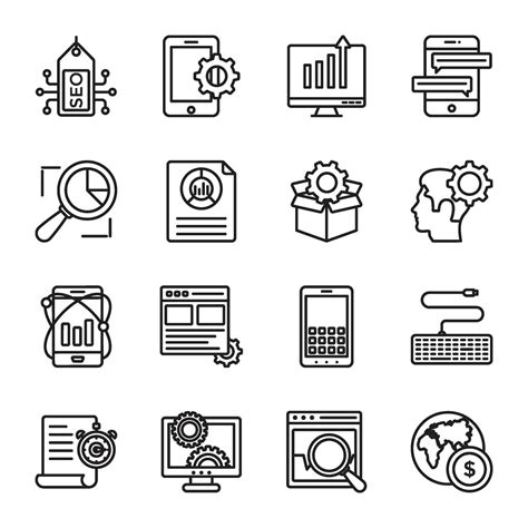 Seo And Web Optimization Icons 26970669 Vector Art At Vecteezy