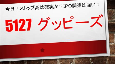 【今日ストップ高か？ipo関連は勢いが凄い 】5127 グッピーズ ストップ高になるほどの決算内容はある程度チャートから確率高く取引することが