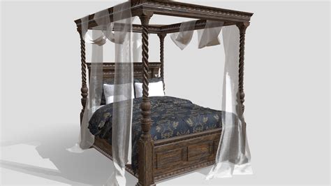 Four Poster Canopy Bed Buy Royalty Free 3d Model By Michaela