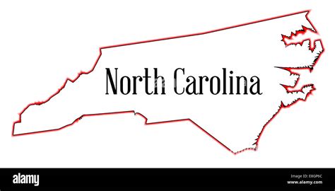 Outline Map Of The State Of North Carolina Stock Photo Alamy