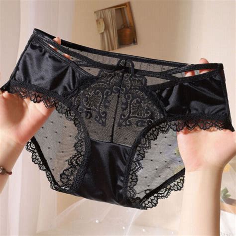 Pack Of 5 Womens Sexy Nylon Satin Panties Briefs Lace Sheer Underwear Lingeries Ebay